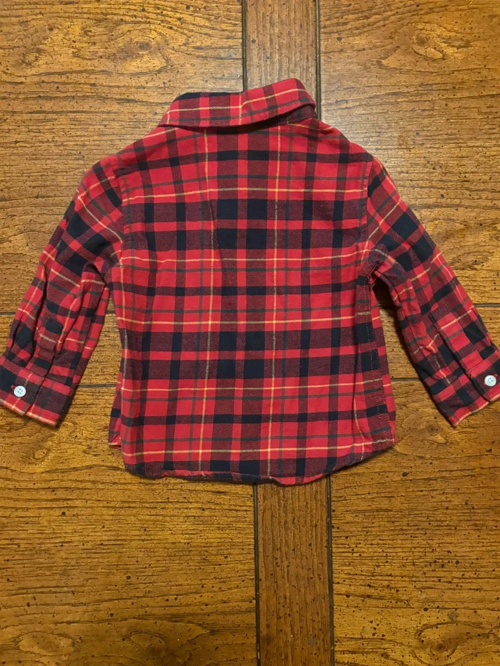 Baby Boy 3-Piece Set, Winter, Plaid Red & Black Shirt, Vest, Pant, 18 month